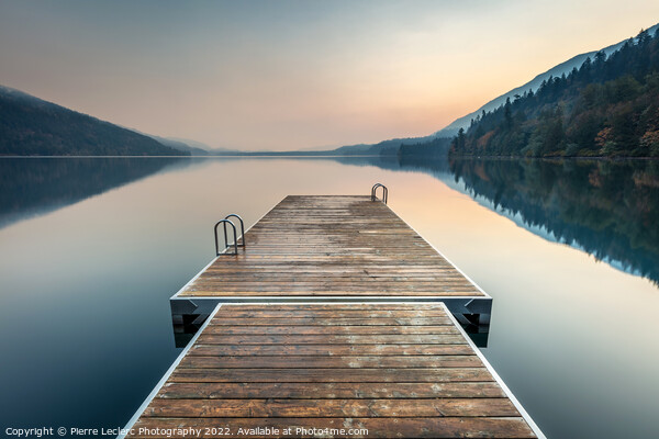 A swimming platform extending onto a calm Cultus Lake Picture Board by Pierre Leclerc Photography