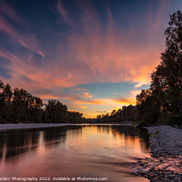 Buy canvas prints of Colorful Sunset Sky from the Vedder River by Pierre Leclerc Photography