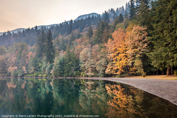 calm Smoky Autumn Lake Picture Board by Pierre Leclerc Photography