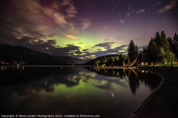 Northern Lights and A Shooting Star In Whistler Picture Board by Pierre Leclerc Photography