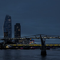 Buy canvas prints of Millenium Bridge | London By Night | Pride by Adam Cooke