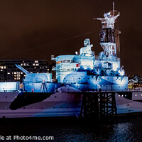 Buy canvas prints of HMS Belfast | London | By Night by Adam Cooke