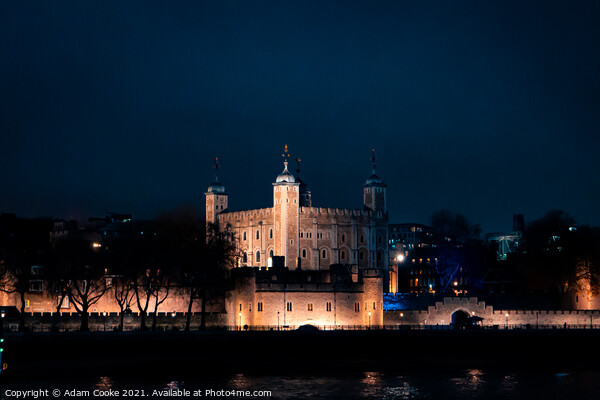 Tower of London | By Night Picture Board by Adam Cooke
