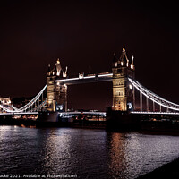 Buy canvas prints of Tower Bridge | London | By Night by Adam Cooke