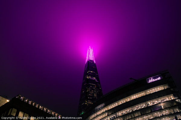 The Shard | London | By Night Picture Board by Adam Cooke