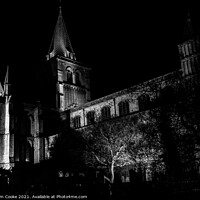 Buy canvas prints of Rochester Cathedral | Black and White by Adam Cooke