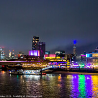 Buy canvas prints of Southbank | London By Night by Adam Cooke