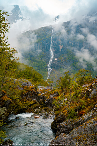 Waterfall | Briksdalsbreen Glacier | Stryn | Olden | Norway Picture Board by Adam Cooke