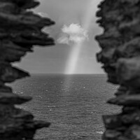 Buy canvas prints of Rainbow At Tintagel Castle | Cornwall by Adam Cooke