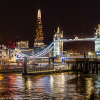 Buy canvas prints of Tower Bridge & Shard at Night by Adam Cooke