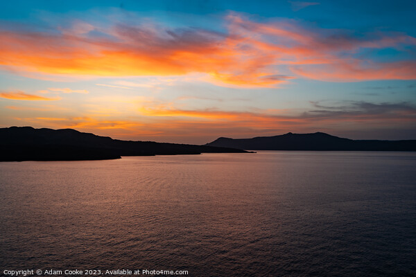 Sunset | Santorini | Greece Picture Board by Adam Cooke