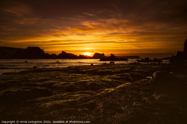 Majestic Sunset at Ballintoy Picture Board by Arnie Livingston