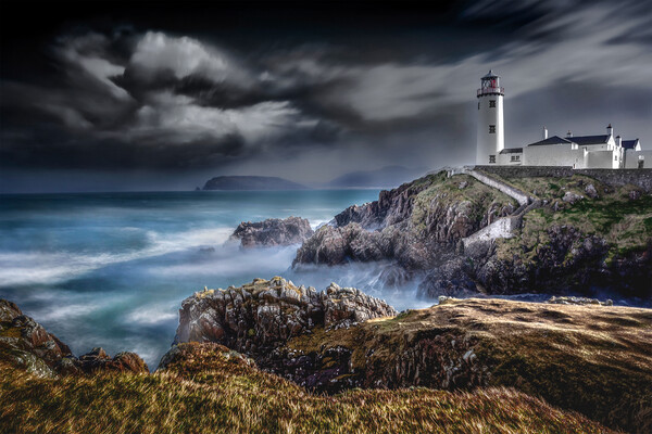 Fanad head Lighthouse storm Picture Board by Arnie Livingston