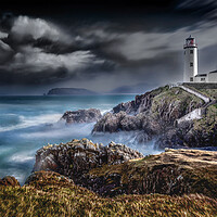 Buy canvas prints of Fanad head Lighthouse storm by Arnie Livingston