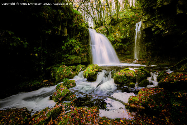 Sloughan Glen Waterfall Picture Board by Arnie Livingston