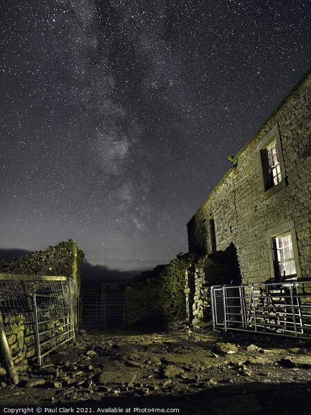 Milky Way and derelict Swaledale farmhouse. Picture Board by Paul Clark
