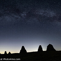 Buy canvas prints of Milky Way arches over Nine Standards Rigg by Paul Clark