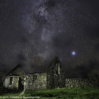 Buy canvas prints of Derelict Croft under the Stars by Paul Clark