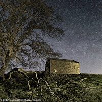 Buy canvas prints of Swaledale barn and trees under the stars by Paul Clark