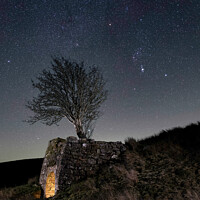 Buy canvas prints of Keld SIde Lime Kiln with Orion by Paul Clark
