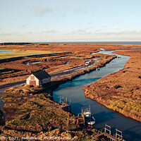 Buy canvas prints of Thornham Staithe with the Coal barn by Pedro 