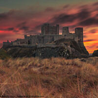 Buy canvas prints of Bamburgh Castle Sunset by Bear Newbury
