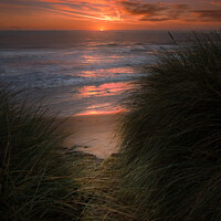 Buy canvas prints of Hauxley Dunes Sunrise by Bear Newbury