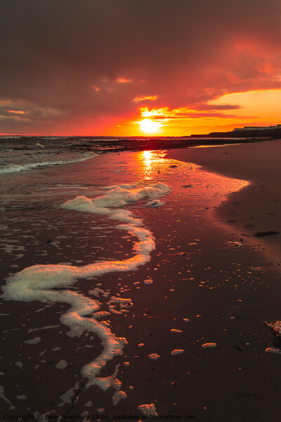 Newbiggin Beach Sunrise Picture Board by Bear Newbury