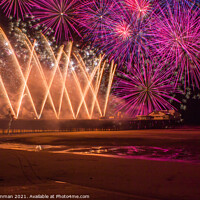 Buy canvas prints of Fireworks over North Pier Blackpool by Ian Cramman