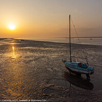 Buy canvas prints of Yacht in the sunrise at Lytham by Ian Cramman
