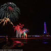 Buy canvas prints of Fireworks over Blackpool by Ian Cramman