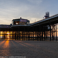 Buy canvas prints of Sunset shining through North Pier in Blackpool by Ian Cramman