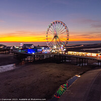 Buy canvas prints of Central Pier and Ferris Wheel at Sunset by Ian Cramman