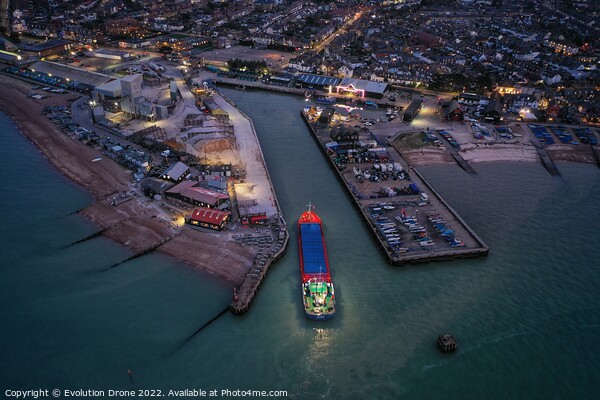 Bulk carrier enters Whitstable Harbour Picture Board by Evolution Drone