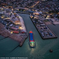 Buy canvas prints of Bulk carrier enters Whitstable Harbour by Evolution Drone