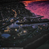 Buy canvas prints of Dark sunset Whitstable Harbour by Evolution Drone