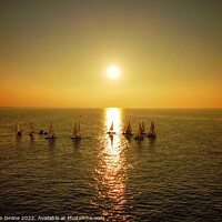 Buy canvas prints of Sailing Dinghies at Sunset by Evolution Drone