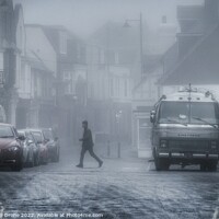 Buy canvas prints of Foggy Harbour Street, Whitstable by Evolution Drone
