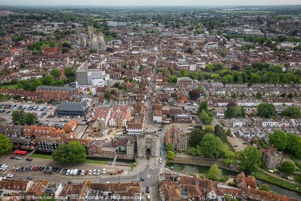 Canterbury from the Westgate  Picture Board by Evolution Drone