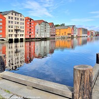 Buy canvas prints of Trondheim reflections. by Roy Curtis