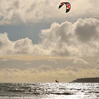 Buy canvas prints of Airborne Kite Surfer by Roy Curtis