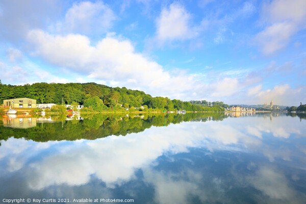 Truro River Reflections Picture Board by Roy Curtis