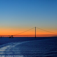 Buy canvas prints of The Storbaelt Bridge after Sunset by Roy Curtis