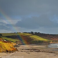 Buy canvas prints of Carne Beach Rainbow by Roy Curtis