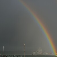 Buy canvas prints of A Rainbow over Falmouth Harbour by Roy Curtis