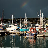 Buy canvas prints of Falmouth Harbour Reflections. by Roy Curtis