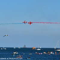 Buy canvas prints of Red Arrows Panorama by Roy Curtis