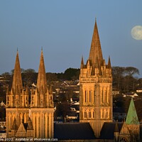Buy canvas prints of Truro Cathedral - The Wolf Moon Rising. by Roy Curtis