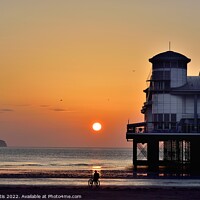 Buy canvas prints of  Weston-Super-Mare Sunset by Roy Curtis