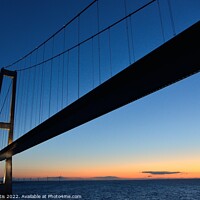 Buy canvas prints of Storbaelt Bridge after Sunset by Roy Curtis